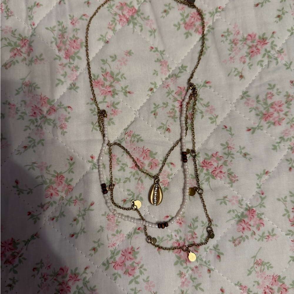Chic Gold and Brown Layered Necklace
